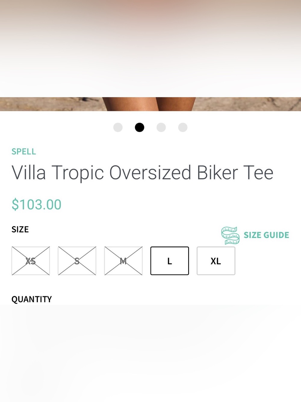 Spell Villa Tropic Oversized Biker Tee — Black - Picture 3 of 4